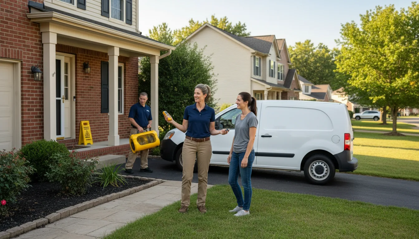 Residential water damage restoration in New Haven, IL